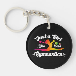 Just A Girls Who Loves Gymnastics Keychain