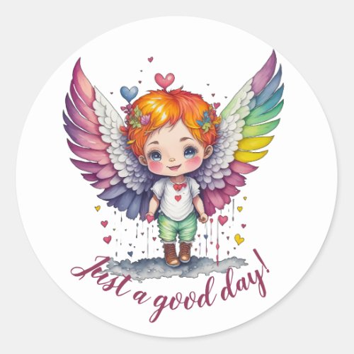 Just a good day classic round sticker