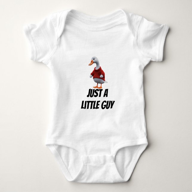 Just a Goose Little Guy Funny Millennial Cartoon  Baby Bodysuit (Front)