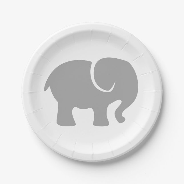 Just a Grey Elephant Paper Plates (Front)