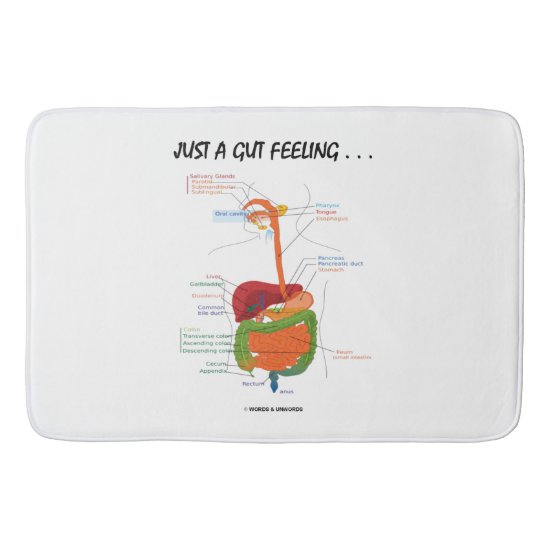 Just A Gut Feeling... Digestive System Humor Bath Mat
