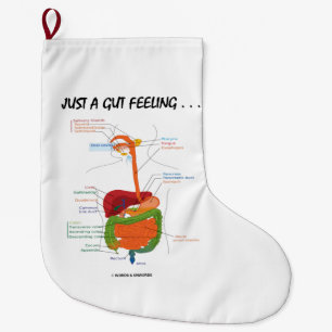 Just A Gut Feeling... Digestive System Humor Large Christmas Stocking