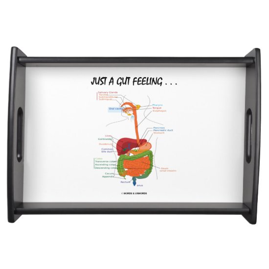 Just A Gut Feeling... Digestive System Humor Serving Tray