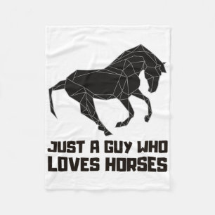 Just A Guy Who Loves Horses Horseback Riding Graph Fleece Blanket