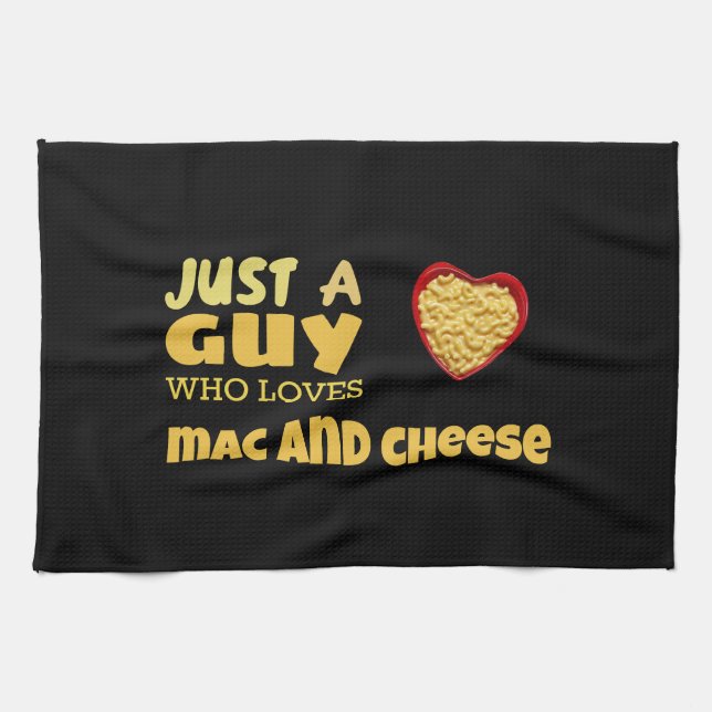 Just a guy who loves mac and cheese kitchen towel (Horizontal)