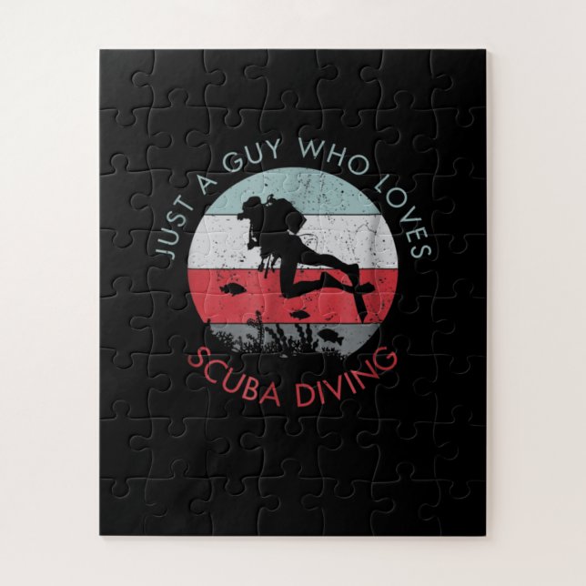 Just A Guy Who Loves Scuba Diving Costume Gift Jigsaw Puzzle (Vertical)