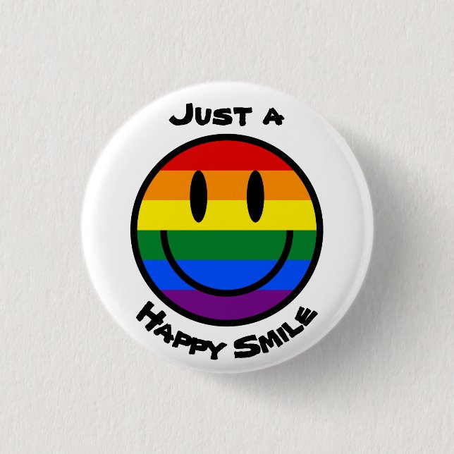 Just a happy rainbow smile       button (Front)
