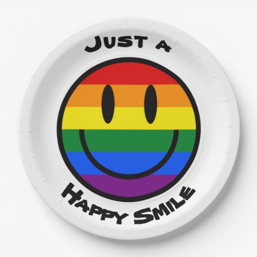 Just a happy rainbow smile         classic round s paper plates