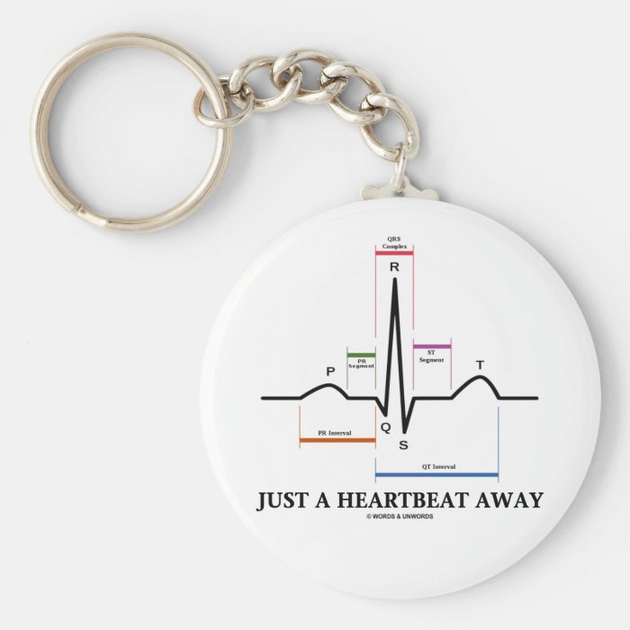 Just A Heartbeat Away (EKG/ECG) Keychain