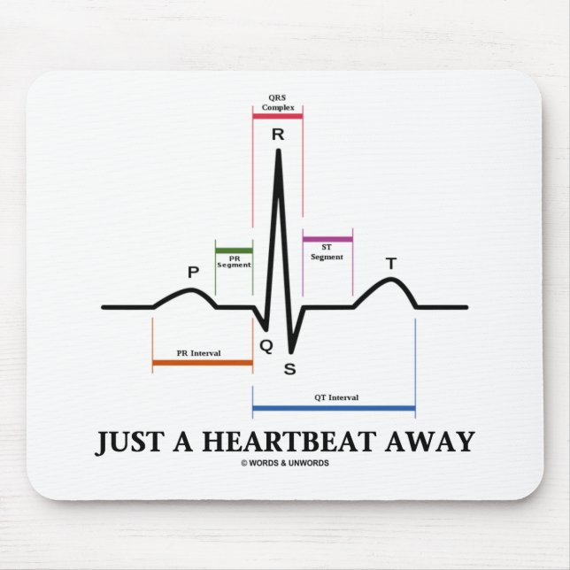 Just A Heartbeat Away (EKG/ECG) Mouse Pad (Front)