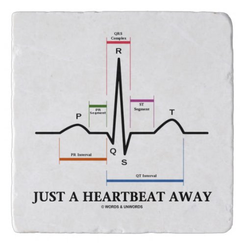 Just A Heartbeat Away Electrocardiogram EKG Humor Trivet