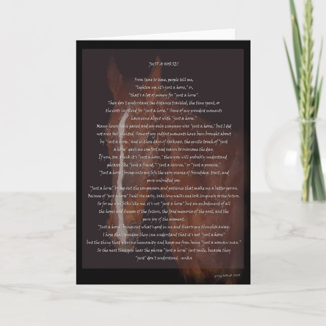Just a Horse Greeting Card (Front)