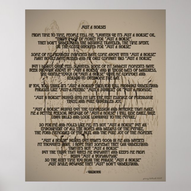 Just A Horse Poster (Front)