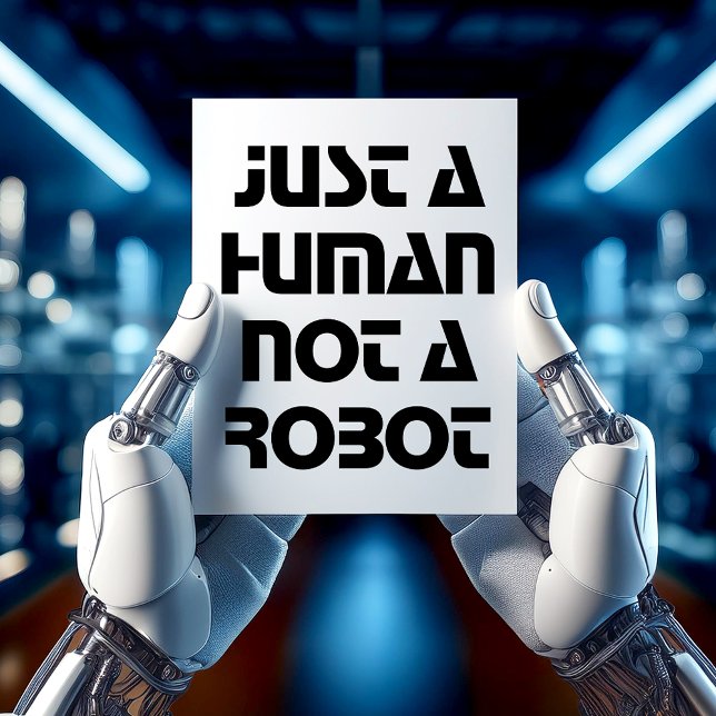 Just a Human Not a Robot Typography Postcard (Tech lifestyle "Just a human not a robot" postcard.)
