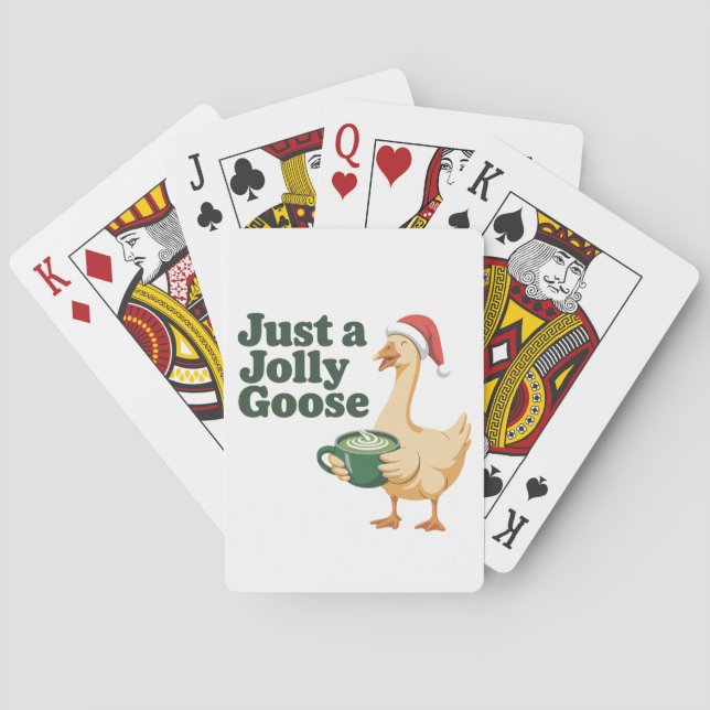 Just a Jolly Goose Christmas Bird Lovers  Poker Cards (Back)