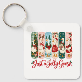 Just a Jolly Goose Christmas Keychain