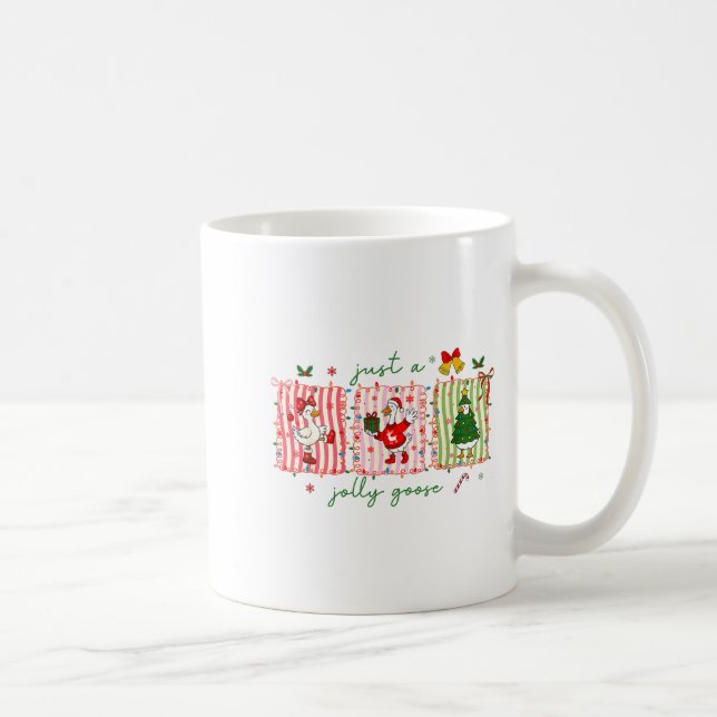 Just A Jolly Goose Christmas Lights Ne Bow Coquett Coffee Mug (Right)