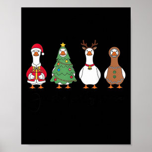 Just A Jolly Goose Christmas Tree Santa Reindeer G Poster