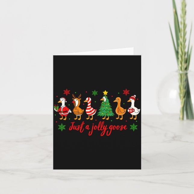 Just A Jolly Goose Merry Christmas Funny Xmas Men  Card (Front)