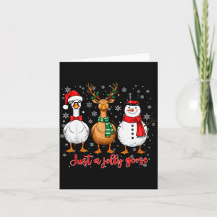 Just A Jolly Goose Merry Goosemas Christmas Santa  Card