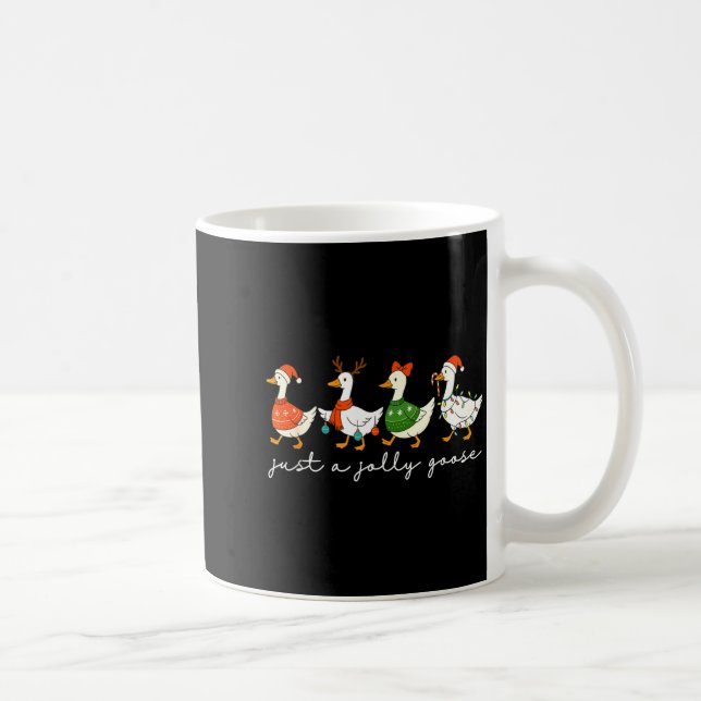 Just A Jolly Goose Santa Christmas Goose Farm Merr Coffee Mug (Right)