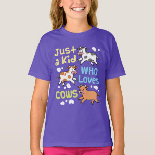 Just a Kid Who Loves Cows Cow Lover T-Shirt