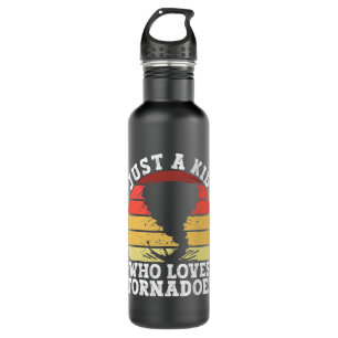 Just A Kid Who Loves Tornadoes Meteorology Stainless Steel Water Bottle