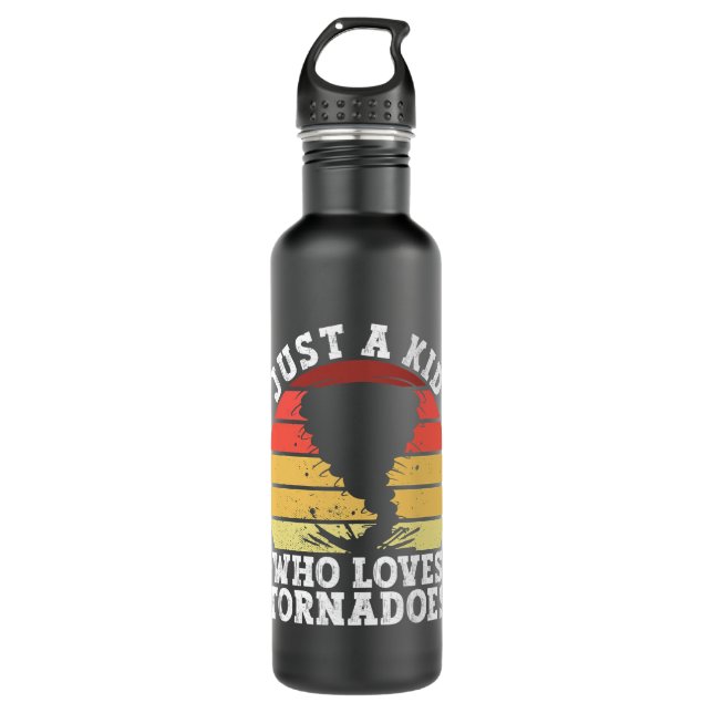 Just A Kid Who Loves Tornadoes Meteorology Stainless Steel Water Bottle (Front)