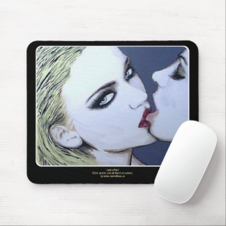 'Just a Kiss' Painting on a  Mouse Pad