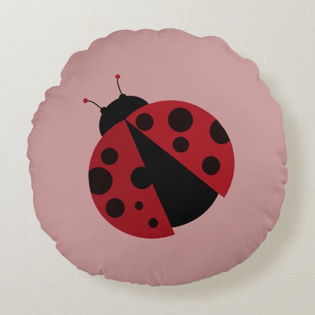 just a ladybug round pillow (Front)