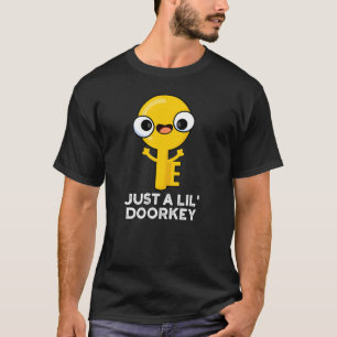 Just A Lil Door-key Funny Dorky Key Pun Dark BG T-Shirt