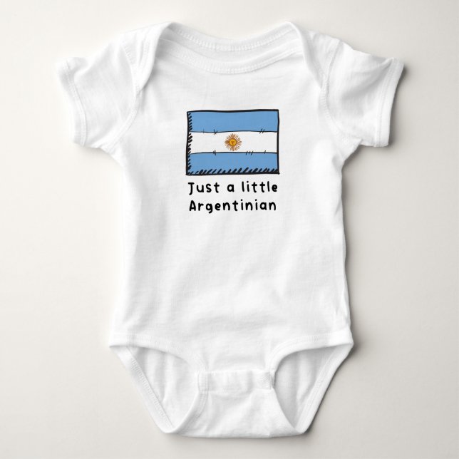 Just A Little Argentinian Funny Cute Argentina Fla Baby Bodysuit (Front)