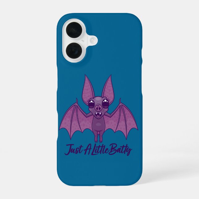 Just A Little Batty Cute Fluttering Bat iPhone Case (Back)