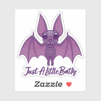 Just A Little Batty Cute Fluttering Bat Sticker
