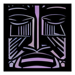 Just a Little Black and Purple Tiki Poster