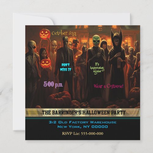 Just a little costume party for Halloween Invitation