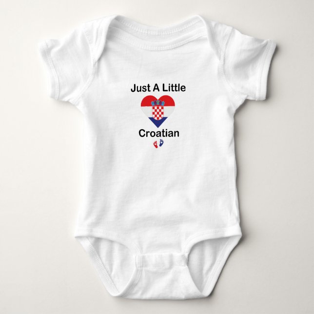 Just A Little Croatian,baby Gift Croatia Flag Baby Baby Bodysuit (Front)