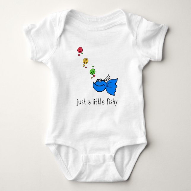 Just a little fishy baby bodysuit (Front)
