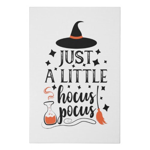 Just A Little Hocus Pocus Halloween Witch Faux Canvas Print