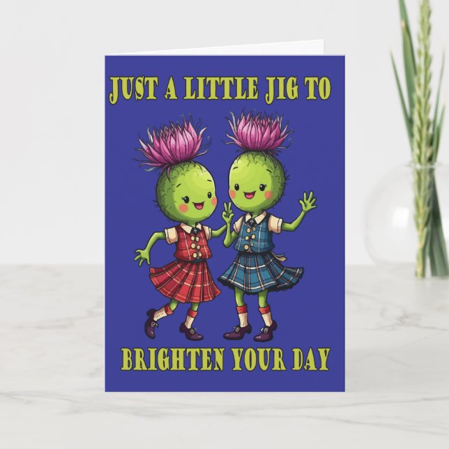 Just A Little Jig To Brighten Folded Holiday Card (Front)