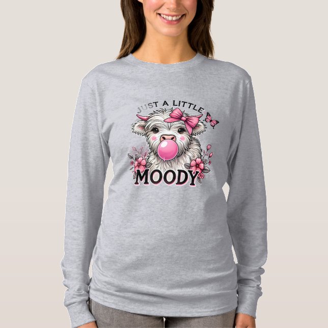 Just A Little Moody Baby Cow T-Shirt (Front)