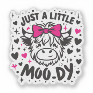 Just a little moody cow sticker