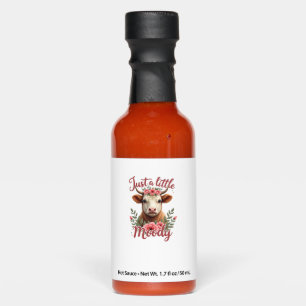 Just a Little Moody Vintage Highland Cow Floral Fu Hot Sauces