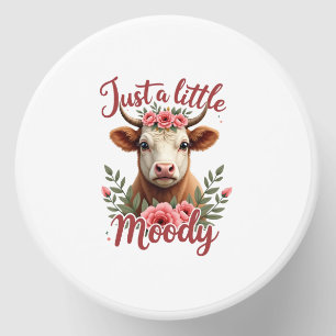 Just a Little Moody Vintage Highland Cow Floral Fu Mini Candle Favors