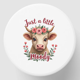 Just a Little Moody Vintage Highland Cow Floral Fu Mini Candle Favors