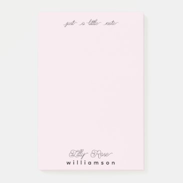 Just a Little Note Cute Blush Pink Modern Minimal 