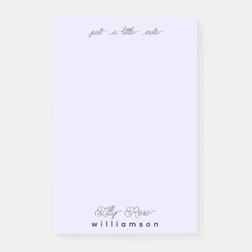 Just a Little Note _ Cute Lavender Modern Minimal 