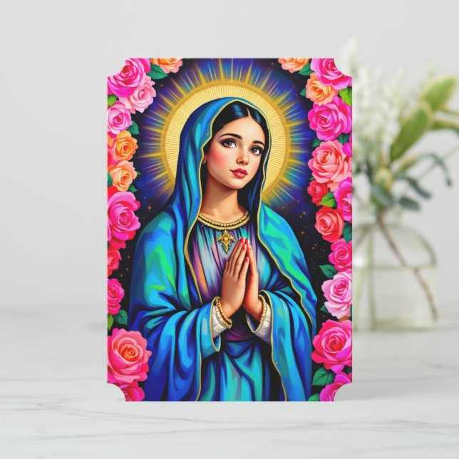 Just A Little Note Virgin Mary Add Text Card (Standing Front)