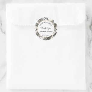 Just a little SweetTreat Black Roses Wedding Favor Classic Round Sticker