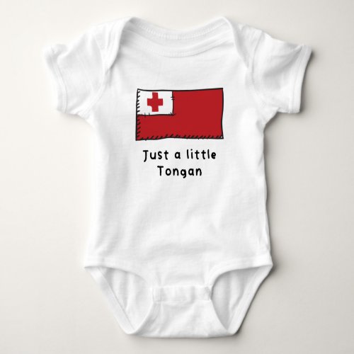 Just A Little Tongan Funny Cute Tonga Flag Baby Bodysuit
